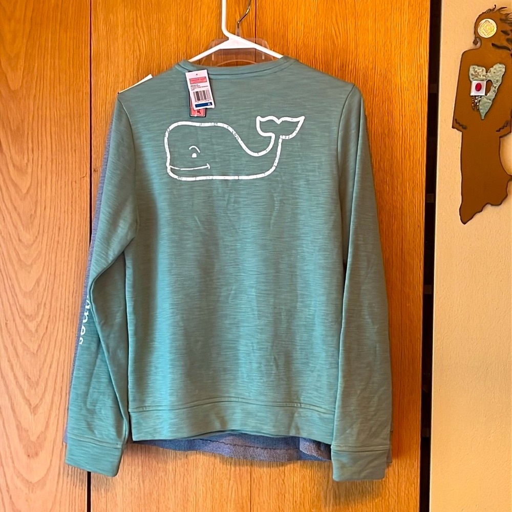 Vineyard Vines NWT Kid’s XL Sage Green Whale Club Crew Neck Sweatshirt soft